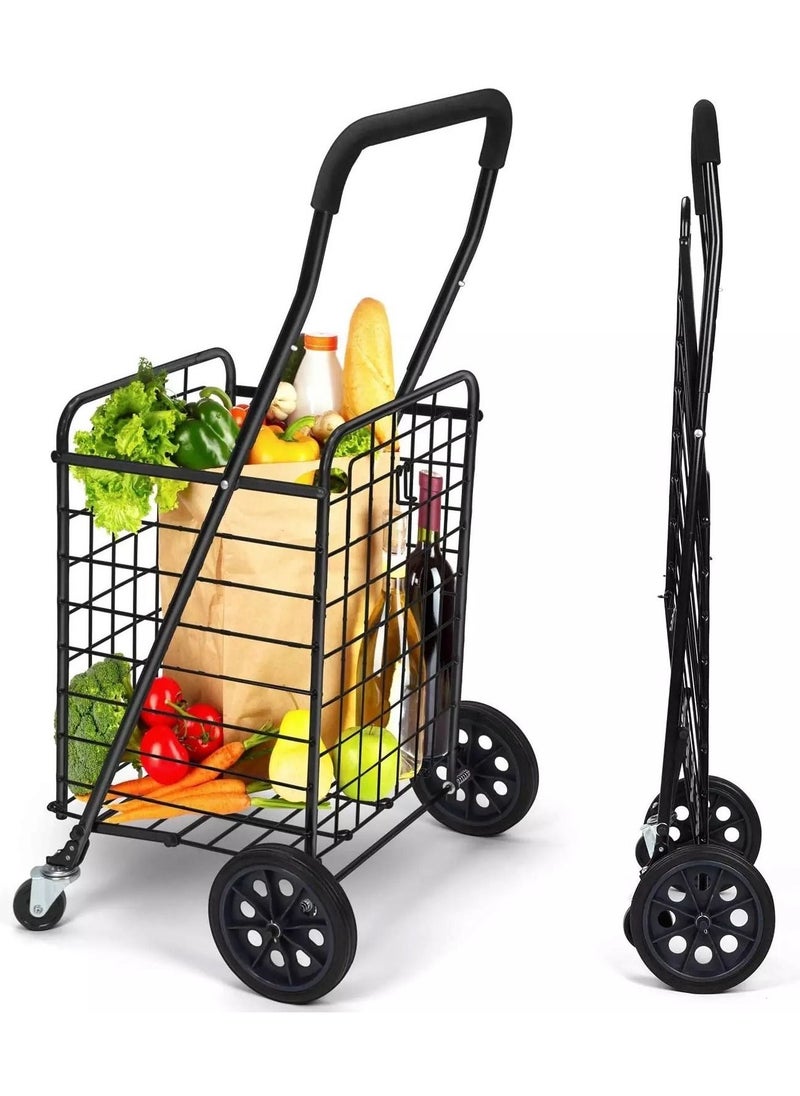 Generic - Grocery Shopping trolley Storage Cart and Utility Transit Hand Cart for Daily Use Black 80kg - Image 1