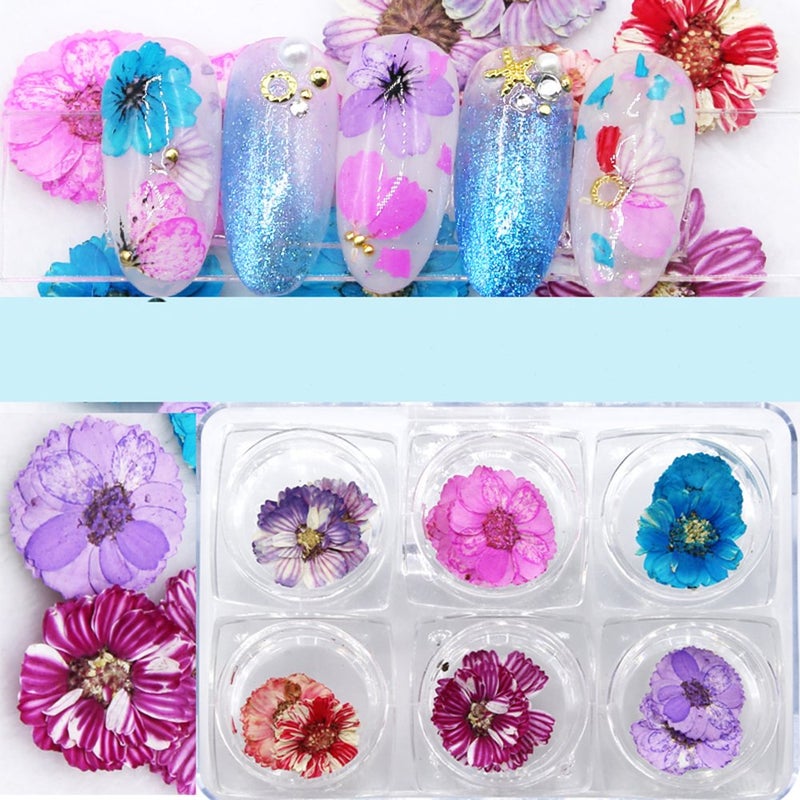 Minejin Nail Art True Dried Flower 3D DIY Real Flower Decoration 6 Colors - Image 3
