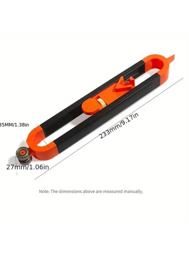 Black Contour Radius Ruler For Woodworking Tile And Floor Corner Measuring - Image 3