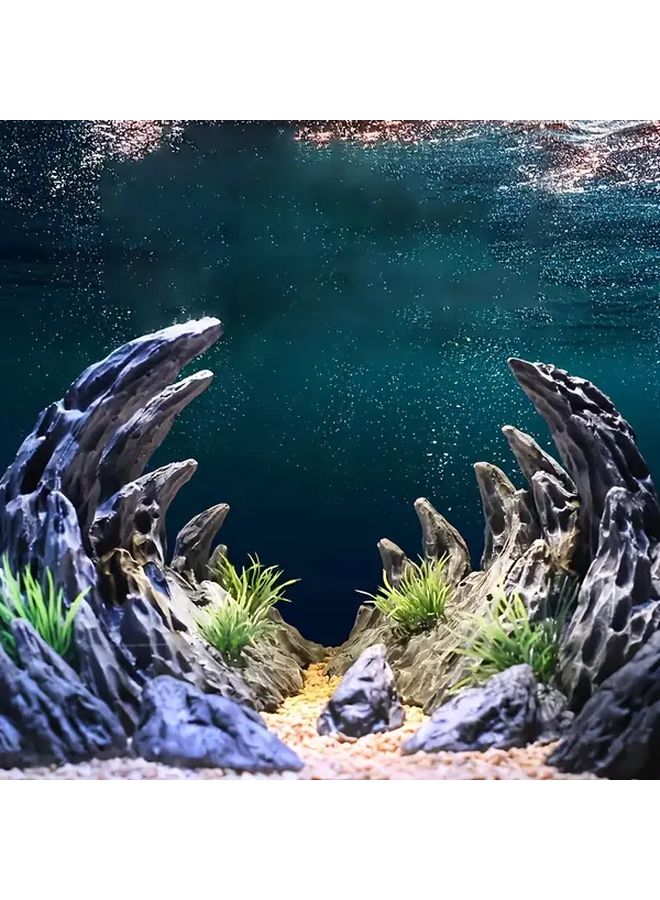 Aquarium Ornament Set Realistic Canyon Landscape Durable ABS Resin Decoration - Image 1