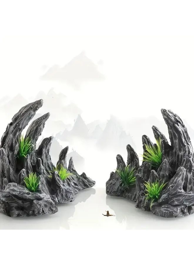 Aquarium Ornament Set Realistic Canyon Landscape Durable ABS Resin Decoration - Image 5