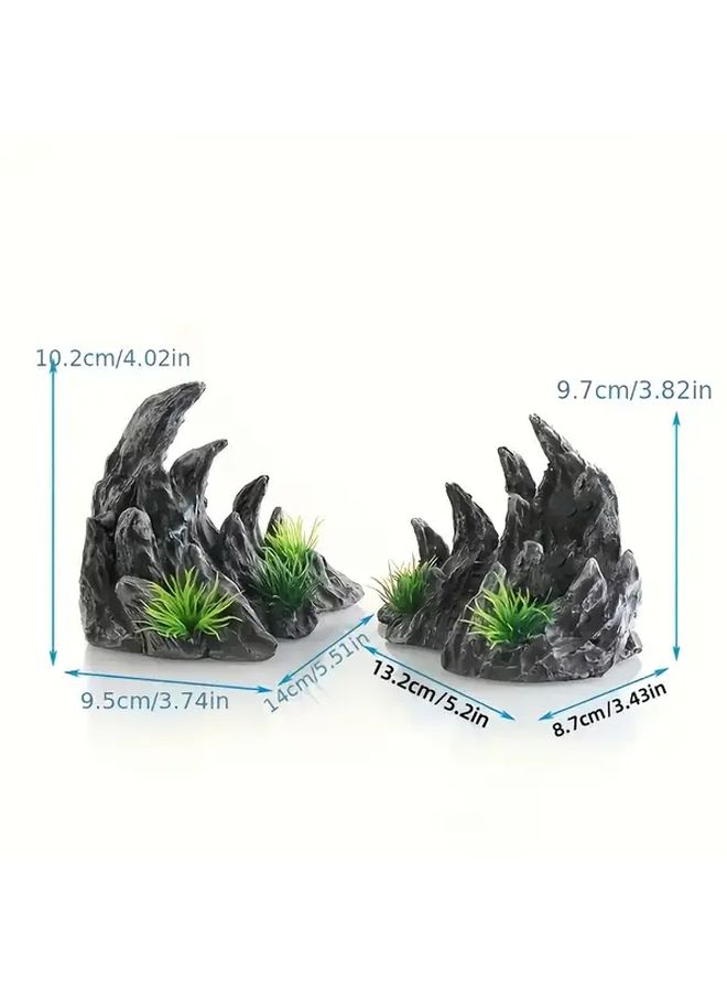 Aquarium Ornament Set Realistic Canyon Landscape Durable ABS Resin Decoration - Image 2
