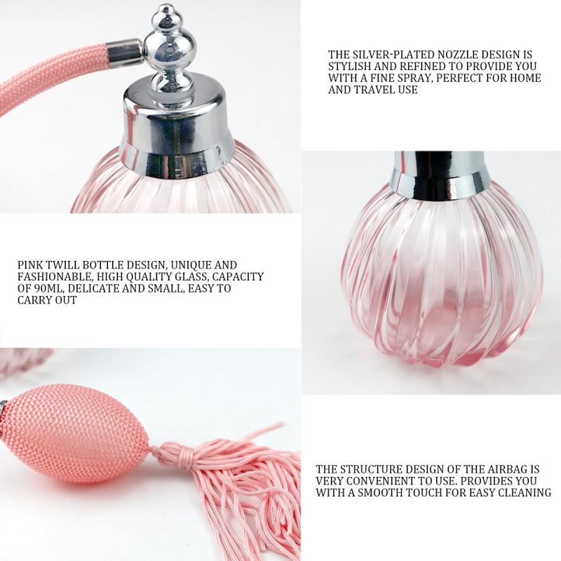 Pink Refillable Glass Perfume Spray Bottle - Portable Perfume Atomiser with Leak-Proof Spray - Travel Perfume Sprayer for Daily Use - Image 3