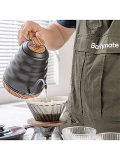 DIYANOO Electric Stainless Steel Gooseneck Kettle ±1℉ Temperature Control, Coffee Kettle Stainless Steel Inner, Quick Heating, for Pour Over Coffee, Brew Tea, Boil Hot Water, 1L Black coffee kettle  - Image 3