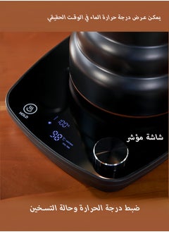 DIYANOO Electric Stainless Steel Gooseneck Kettle ±1℉ Temperature Control, Coffee Kettle Stainless Steel Inner, Quick Heating, for Pour Over Coffee, Brew Tea, Boil Hot Water, 1L Black coffee kettle  - Image 5