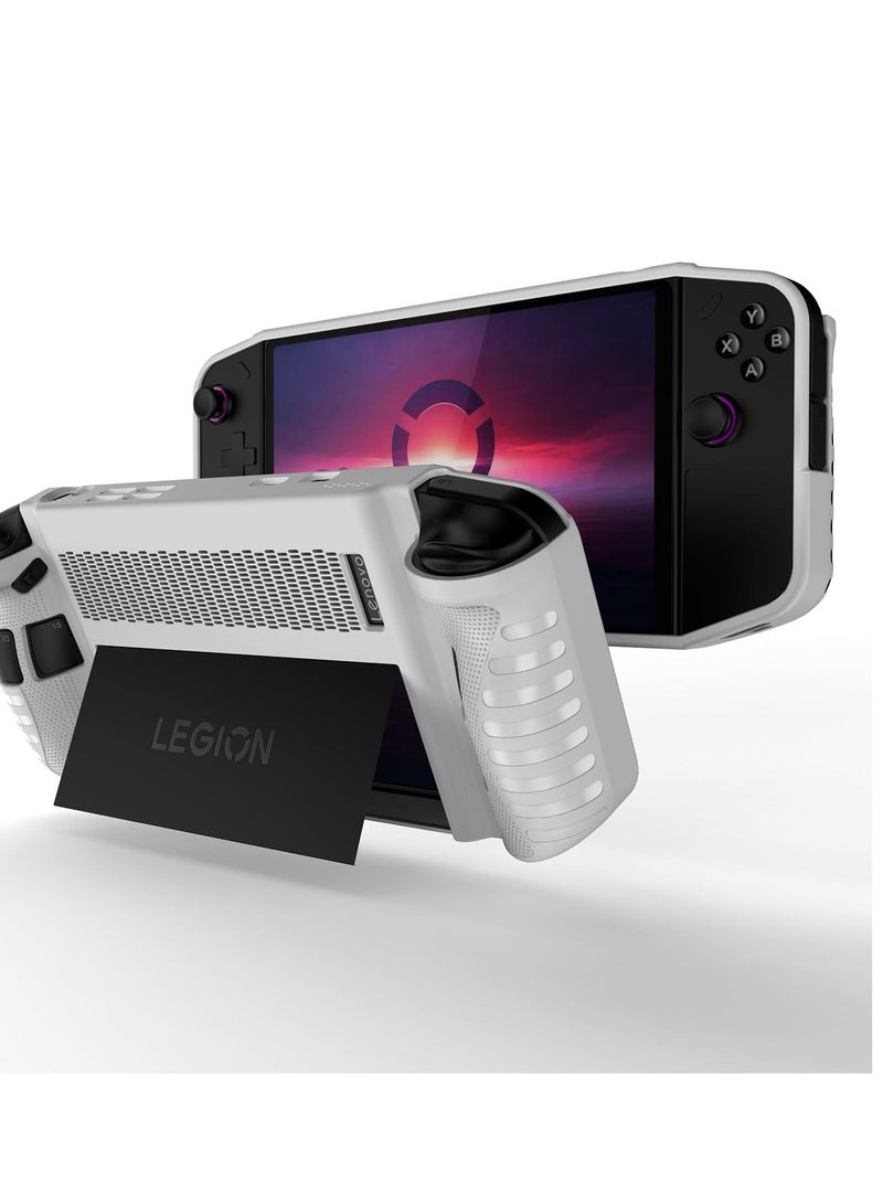 TPU Silicone Case for Lenovo Legion GO Game Console Drop-proof Shockproof Protective Cover Game Accessories (White)  - Image 1