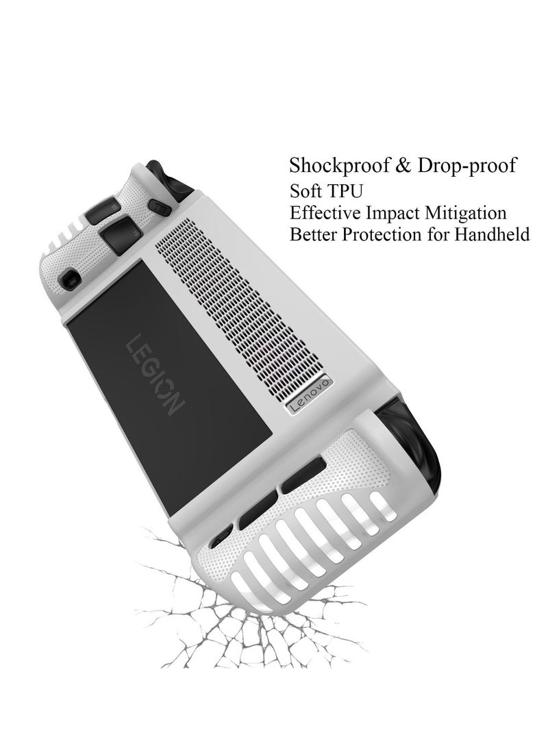TPU Silicone Case for Lenovo Legion GO Game Console Drop-proof Shockproof Protective Cover Game Accessories (White)  - Image 4