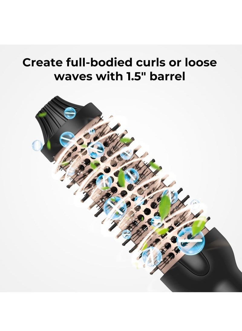 Captaintech Professional Ionic Thermal Curling Brush – 10 Adjustable Heat Settings up to 410°F with LCD Display | PTC Ceramic Tourmaline Volumizing Styler for Frizz-Free Curls | Compact Travel Design  - Image 3