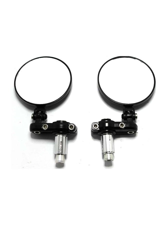 jaexest 7/8 Inch 22mm Universal Motorcycle Handlebar End Mirrors Foldable Round Aluminum Rear View Side Mirror for Dirt Bike Scooter ATV Moped (Black) - Image 2