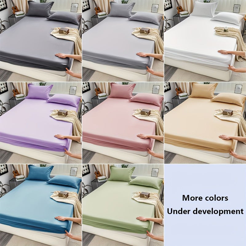 3pcs Full Size Ultra Soft Brushed Heavyweight Fitted Sheet Set Dark Gray Includes 1 Fitted Sheet and 2 Pillowcases for Bedroom Hotel Home Bedding - Image 2