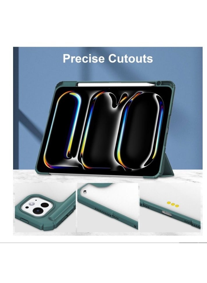 إيفو حافظة لجهاز iPad Pro 11 بوصة الجيل الرابع 2022، حافظة iPad 11 Pro 2021/2020 (الجيل الثالث والثاني) مع حامل قلم، غطاء خلفي شفاف صلب، وظيفة السكون/الإيقاظ التلقائي، أخضر  - Image 4