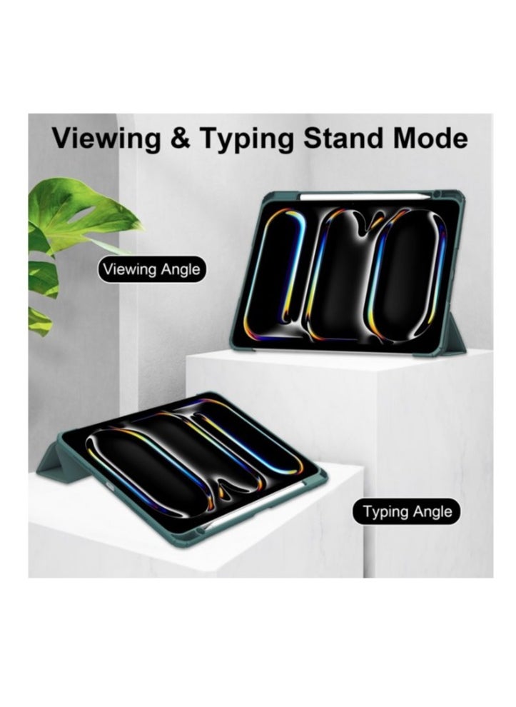 إيفو حافظة لجهاز iPad Pro 11 بوصة الجيل الرابع 2022، حافظة iPad 11 Pro 2021/2020 (الجيل الثالث والثاني) مع حامل قلم، غطاء خلفي شفاف صلب، وظيفة السكون/الإيقاظ التلقائي، أخضر  - Image 3