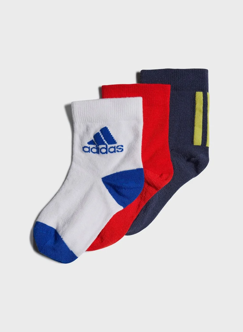 Adidas Kids 3 Pack Socks