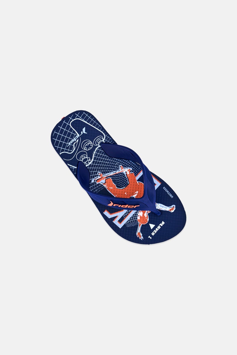 RIDER Kids Boy Street Joy Dedo Slip On Slippers, Navy - Image 4