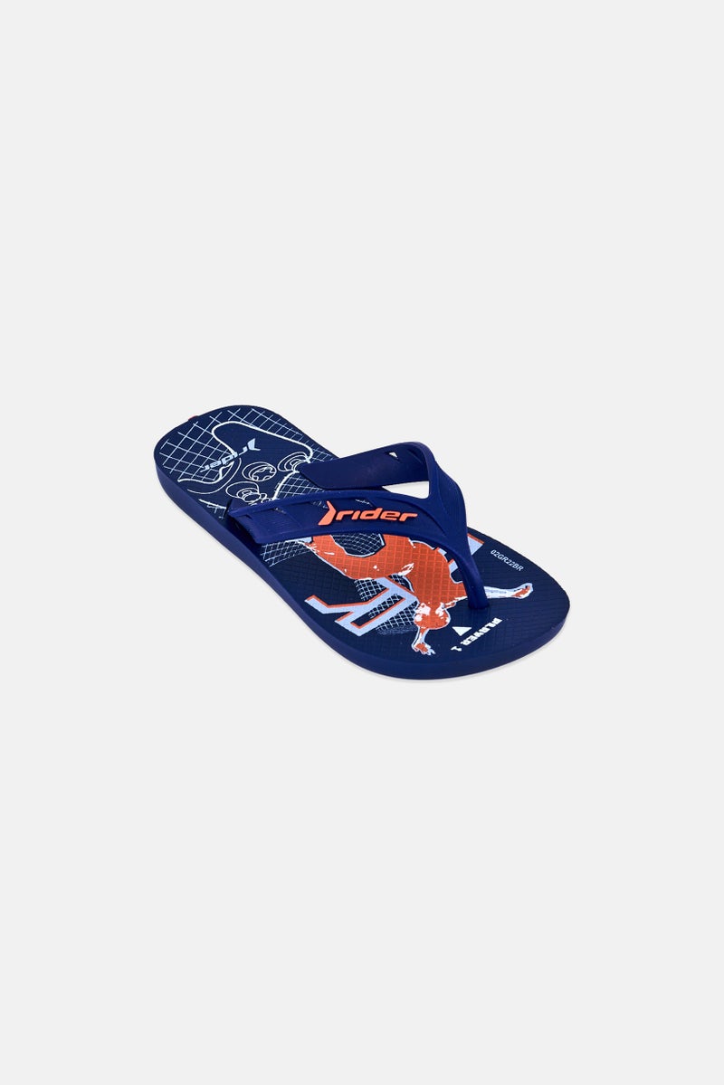 RIDER Kids Boy Street Joy Dedo Slip On Slippers, Navy - Image 1