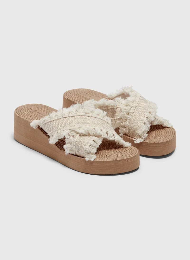 Matalan Beige Beachcrafted Wedges