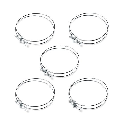 POWERTEC 70217 5 Inch Double Wire Hose Clamp with bolt, Adjustable Hose Clamps for Dust Collection Hose, Dust Collection System Accessories, Dryer Vent Hose & HVAC Air Hose, 5 pack (Color May Vary) - Image 1