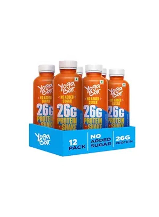 Yogabar 26g Protein Shake | 26g Protein Milkshake with No Added Sugar | Ideal for Early Mornings, Pre & Post Workouts Energy Drink | 12 Bottles, 250ml each (Cold Coffee) - Image 1