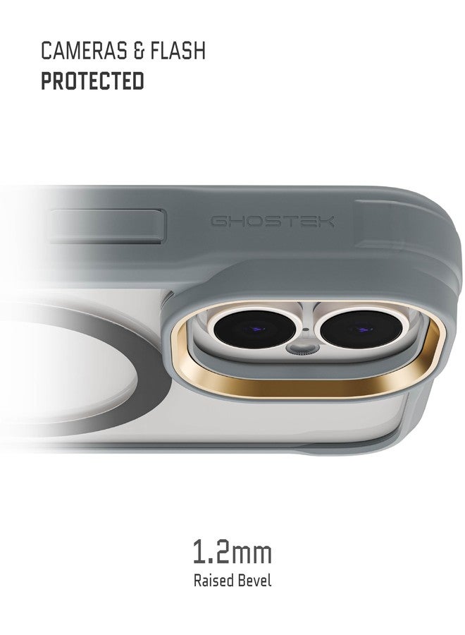 جوستك جوستيك - غطاء شفاف مخفي لهاتف آيفون 16، متوافق مع ملحقات ماج سيف، غطاء هاتف سيليكون مقاوم للصدمات بتصميم بسيط، 6.1 بوصة، رمادي - Image 3