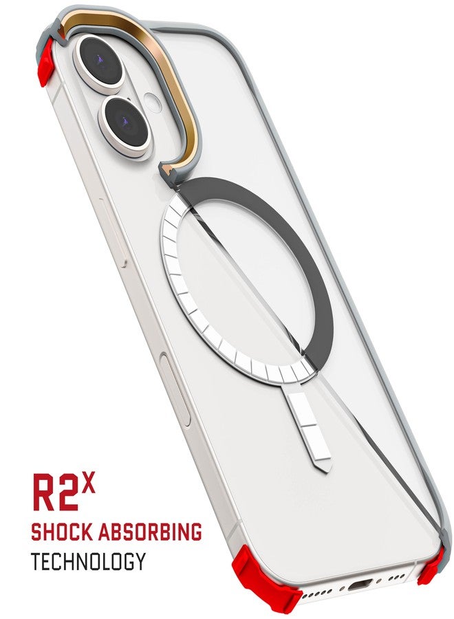 جوستك جوستيك - غطاء شفاف مخفي لهاتف آيفون 16، متوافق مع ملحقات ماج سيف، غطاء هاتف سيليكون مقاوم للصدمات بتصميم بسيط، 6.1 بوصة، رمادي - Image 4