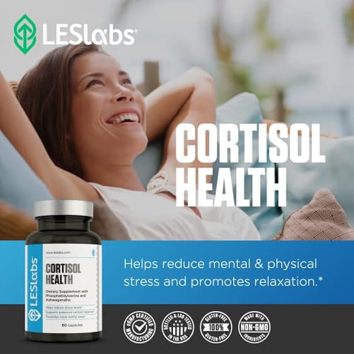 LES Labs Cortisol Health – Stress Relief, Balanced Cortisol Response, Relaxation & Deep Sleep – Phosphatidylserine, Magnesium, Magnolia Bark, Rhodiola Rosea & Ashwagandha – Non-GMO – 60 Capsules - Image 5