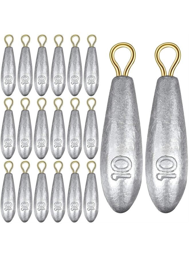 Generic 20 Pieces Drop Shot Weights Sinkers Kit, Bullet Raindrop Streamlined Fishing Weight for Freshwater Saltwater Casting Removable Bottom Rig Accessory - Image 1