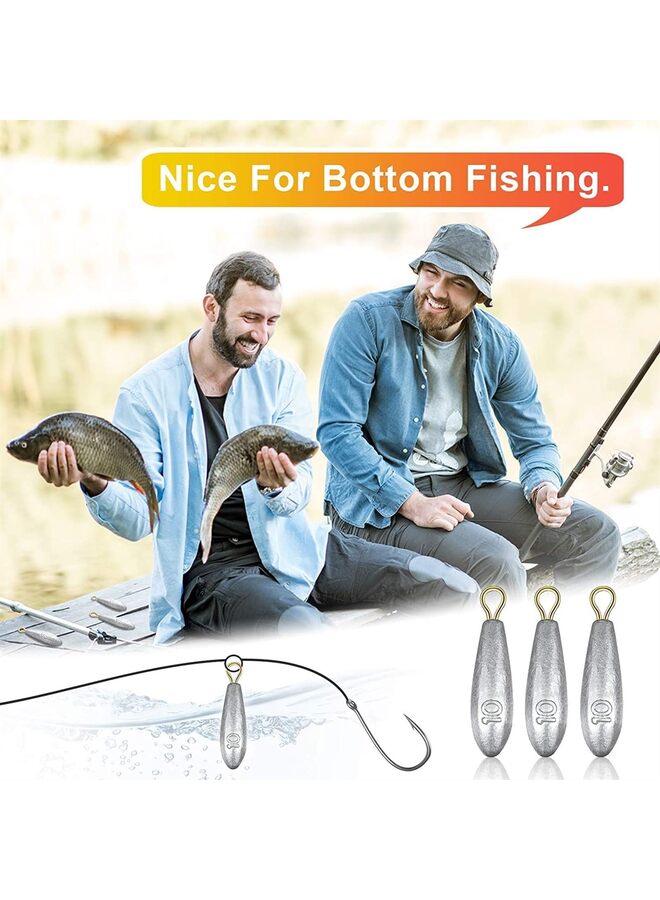 Generic 20 Pieces Drop Shot Weights Sinkers Kit, Bullet Raindrop Streamlined Fishing Weight for Freshwater Saltwater Casting Removable Bottom Rig Accessory - Image 4