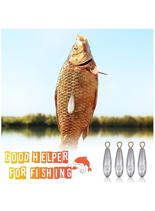 Generic 20 Pieces Drop Shot Weights Sinkers Kit, Bullet Raindrop Streamlined Fishing Weight for Freshwater Saltwater Casting Removable Bottom Rig Accessory - Image 2