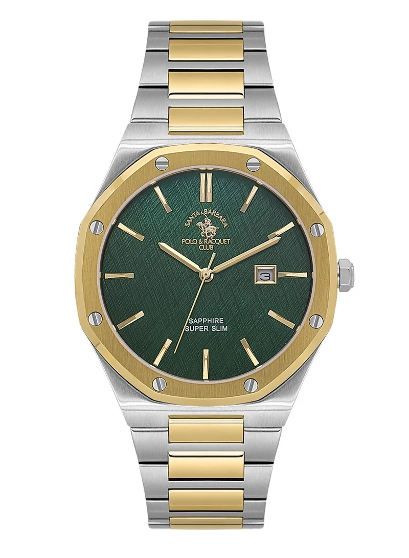 SANTA BARBARA POLO & RACQUET CLUB Santa Barbara Polo & Racquet Club - Noble Men's Watch | Stainless Steel Band with Steel Case | Analog | Round Dial | Sapphire Glass | Japanese Quartz | Water Resistance 50 Meters