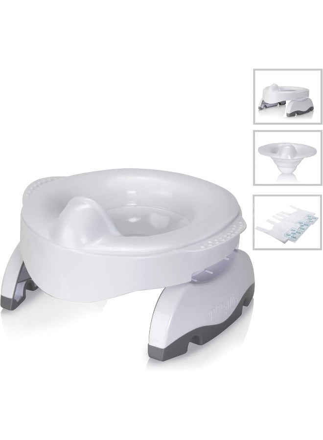 Kalencom مجموعة كالنكم بوتيت بريميوم 2 في 1 الكاملة للمرحاض - مرحاض للسفر، مرحاض منزلي مع 3 بطانات قابلة للتخلص فائقة الامتصاص مع حبر سحري يتلاشى - Image 1