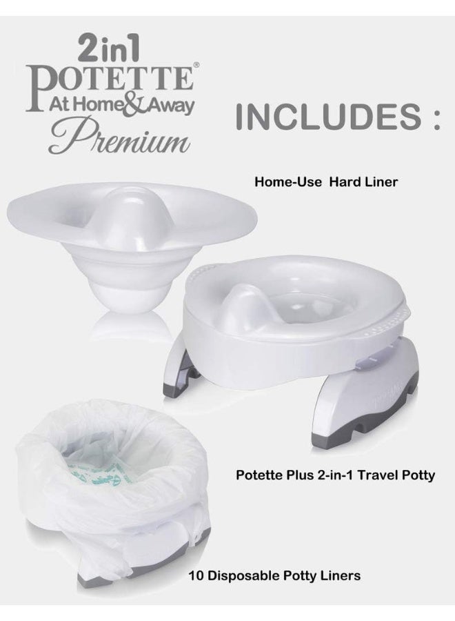 Kalencom مجموعة كالنكم بوتيت بريميوم 2 في 1 الكاملة للمرحاض - مرحاض للسفر، مرحاض منزلي مع 3 بطانات قابلة للتخلص فائقة الامتصاص مع حبر سحري يتلاشى - Image 3