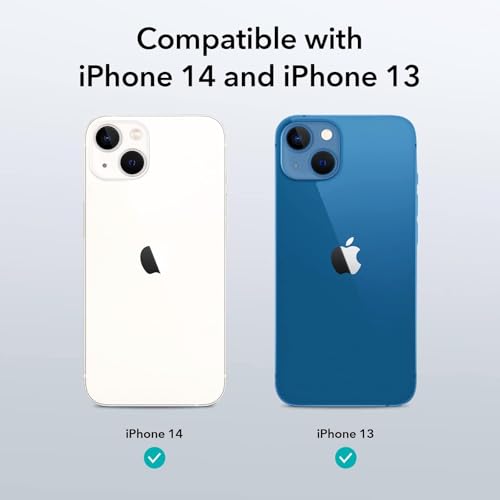 RIGGEAR Shockproof Tough Hybrid Armor Magnetic Back Cover Case Compatible with MagSafe Accessories for iPhone 13 / iPhone 14 (Clear PC + Black TPU Bumper) - Image 2