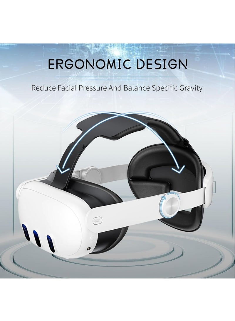 Generic Head Strap for Oculus Quest 3, 3-in-1 Adjustable Halo Headband, Replacement for Elite Strap, Enhanced Comfort and Gaming Immersion VR Accessories Compatible with Oculus/Meta Quest 3  - Image 5