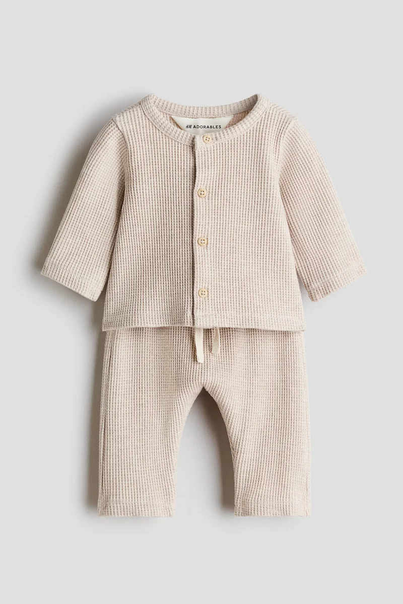 H&M 2-piece waffled cotton set