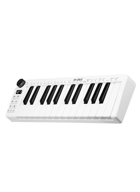 SMK-25mini MIDI Keyboard Rechargeable 25-Key MIDI Control Keyboard Mini Portable USB Keyboard MIDI Controller with 25 Velocity Sensitive Keys 1 Knob