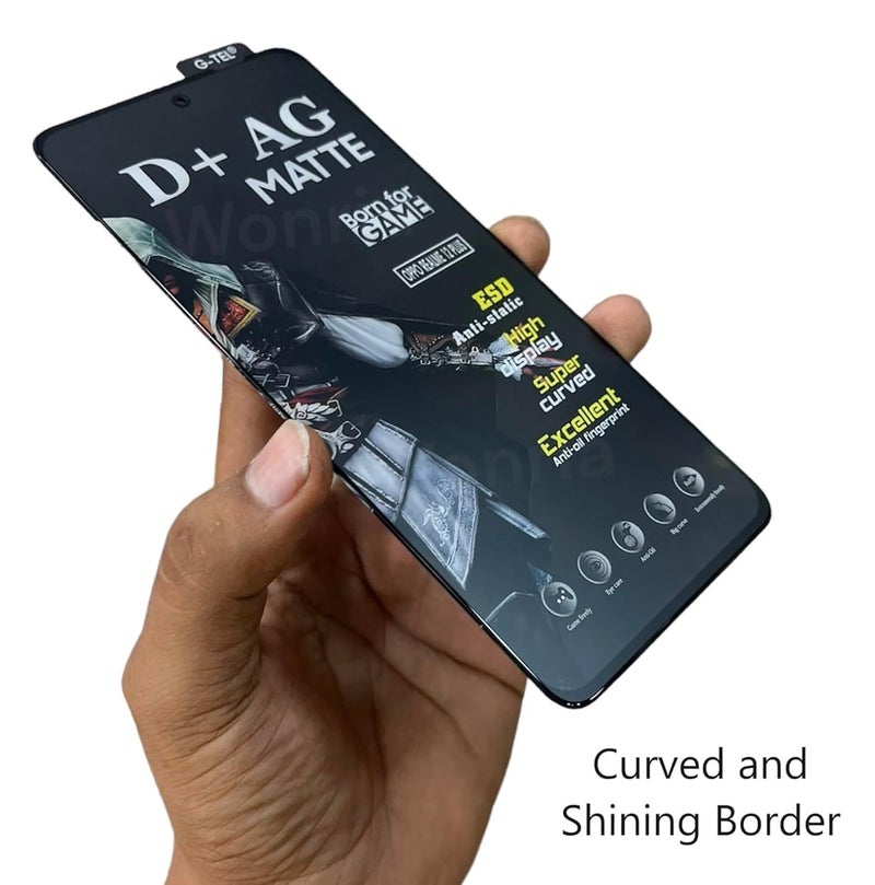 WonRia Matte Screen Guard Protector for Oppo F25 Pro (5G) Matte Tempered Glass Edge to Edge [Anti-FingerPrint | Anti-Glare | Shinning Border] - Installation Kit - Image 3