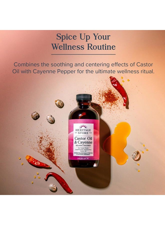 Heritage Store Castor Oil & Cayenne - Cold Pressed Organic Castor Oil Pack Wrap - Heat Compress for Abdomen, Joints, Overall Wellness - with Cayenne Pepper - Hypoallergenic, Vegan, Cruelty Free, 8oz - Image 4