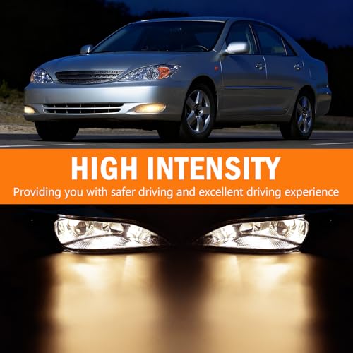 OKSIWA Halogen Fog Lights for 2002-2004 Toyota Camry,2005-2008 Corolla,2002-2003 Solara,1 Pair Front Driving Fog Lamps Kits with Wiring Harness Switch,Clear Lens - Image 4