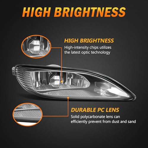 OKSIWA Halogen Fog Lights for 2002-2004 Toyota Camry,2005-2008 Corolla,2002-2003 Solara,1 Pair Front Driving Fog Lamps Kits with Wiring Harness Switch,Clear Lens - Image 2