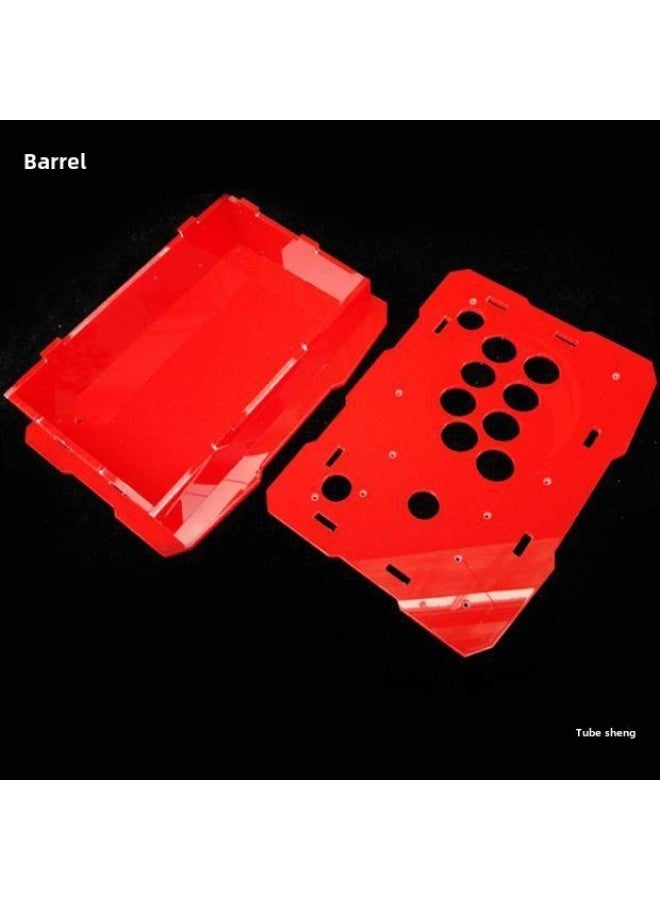 Arcade Rocker Housing Game Rocker Frame Rocker Outer Frame Machine Box Arcade Game Rocker King Of Fighters-Product Color:Red Acrylic Frame With One Key Position  - Image 3