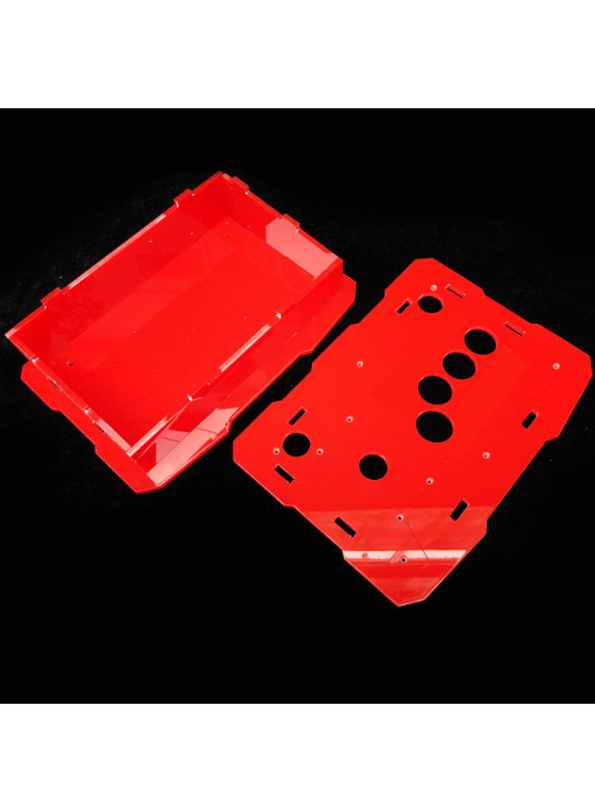Arcade Rocker Housing Game Rocker Frame Rocker Outer Frame Machine Box Arcade Game Rocker King Of Fighters-Product Color:Red Acrylic Frame With One Key Position  - Image 1