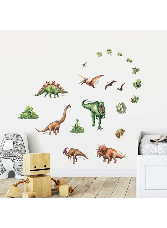 DECOWALL DS-8034 Watercolour Dinosaur Kids Wall Stickers Wall Decals Peel and Stick Removable Wall Stickers for Kids Nursery Bedroom Living Room (Small) d?cor - Image 2