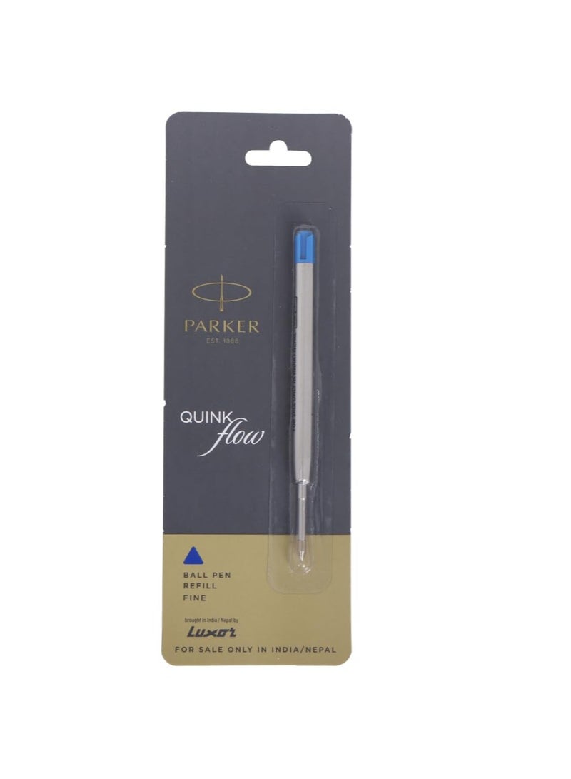PARKER Parker Quink Flow Ballpoint Pen Fine Refill | Blue Ink | Quick-Drying | Smooth Flow | Long-Lasting 