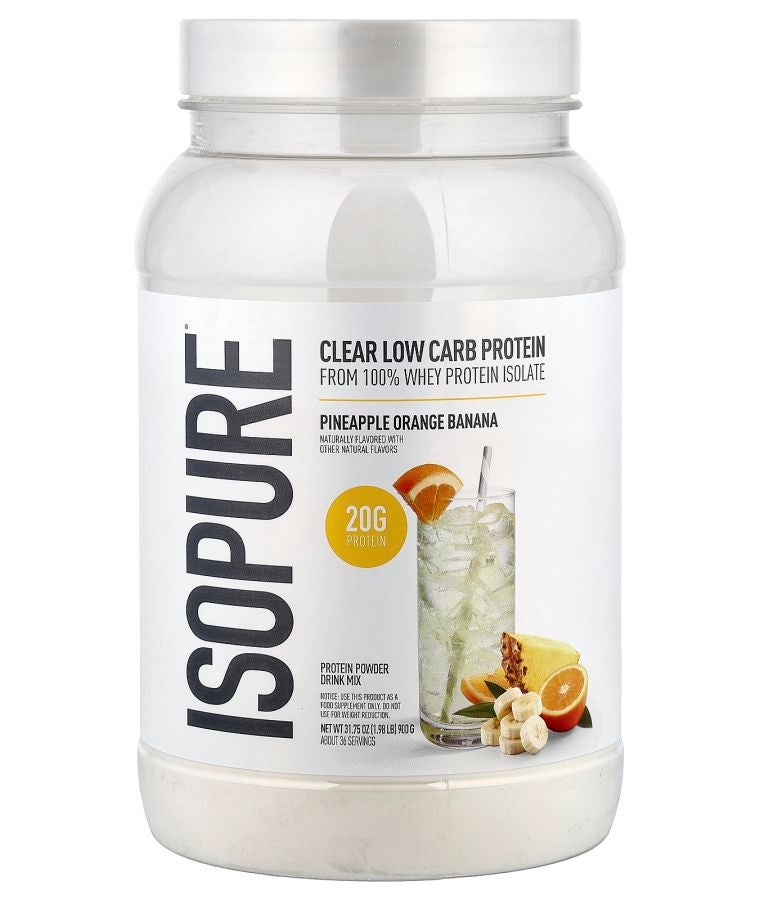 Isopure Clear Low Carb Protein Powder  Pineapple Orange Banana 1.98 lb (900 g)