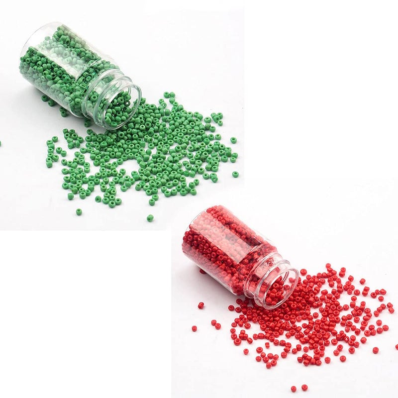 AN Sunshine Seed Beads Glass Poth Beads for DIY Projects Jewellery Making Beading Arts Craft Embroidery Size11020 Mm Color Green Red