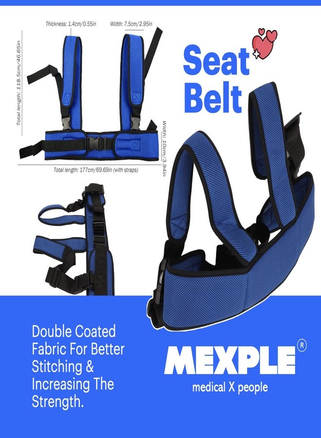MEXPLE Adjustable Wheelchair Safety Waist Belt for Elderly Patients | Full Size Seat Strap | Secure Support Strap for Chair Mobility Aid | Durable & Easy Install - Image 3