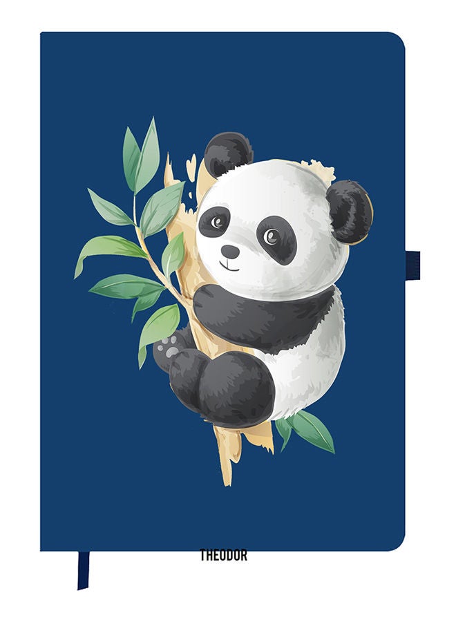 Theodor Designer A5 Thick Blue Hardcover Notebook Panda - Image 1