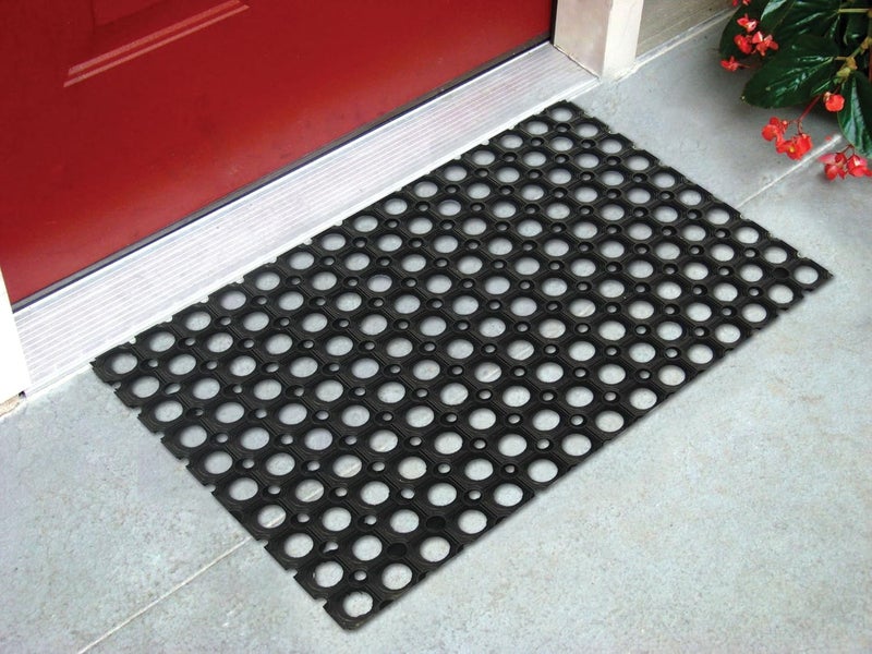 Status Contract Anti Slip Front Door Mat|(41x61cm) Living Room Rug for Entrance Doors|Rubber Floor Mats for Home | Essential Small Rugs for Office, Bedroom & Kitchen |(Black) - Image 1