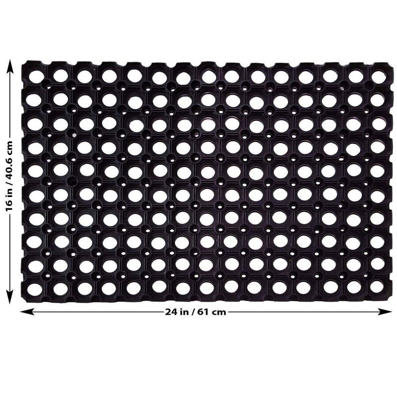 Status Contract Anti Slip Front Door Mat|(41x61cm) Living Room Rug for Entrance Doors|Rubber Floor Mats for Home | Essential Small Rugs for Office, Bedroom & Kitchen |(Black) - Image 2