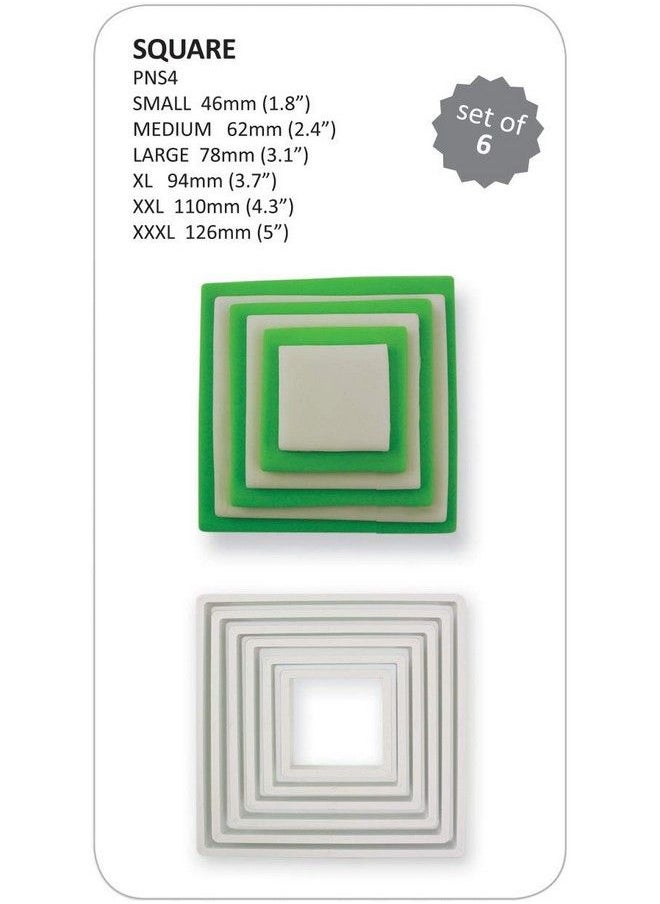 PME Square Cookie Set Of 6 Cutters For Cake Decorating  - Image 4
